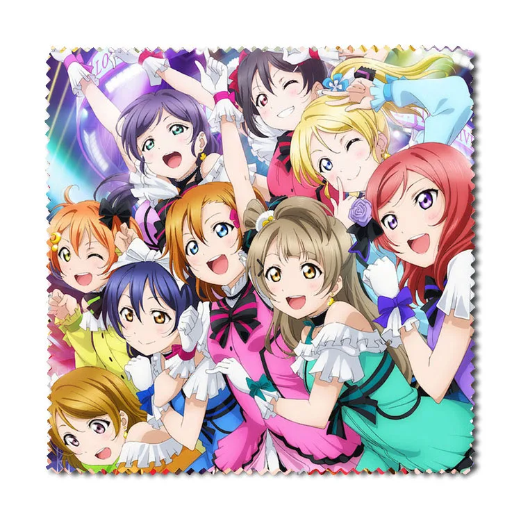 2 шт./компл. аниме Love Live! Школьный идол проект красочные очки линзы очки чистая ткань очиститель экрана ноутбука ткань для очистки