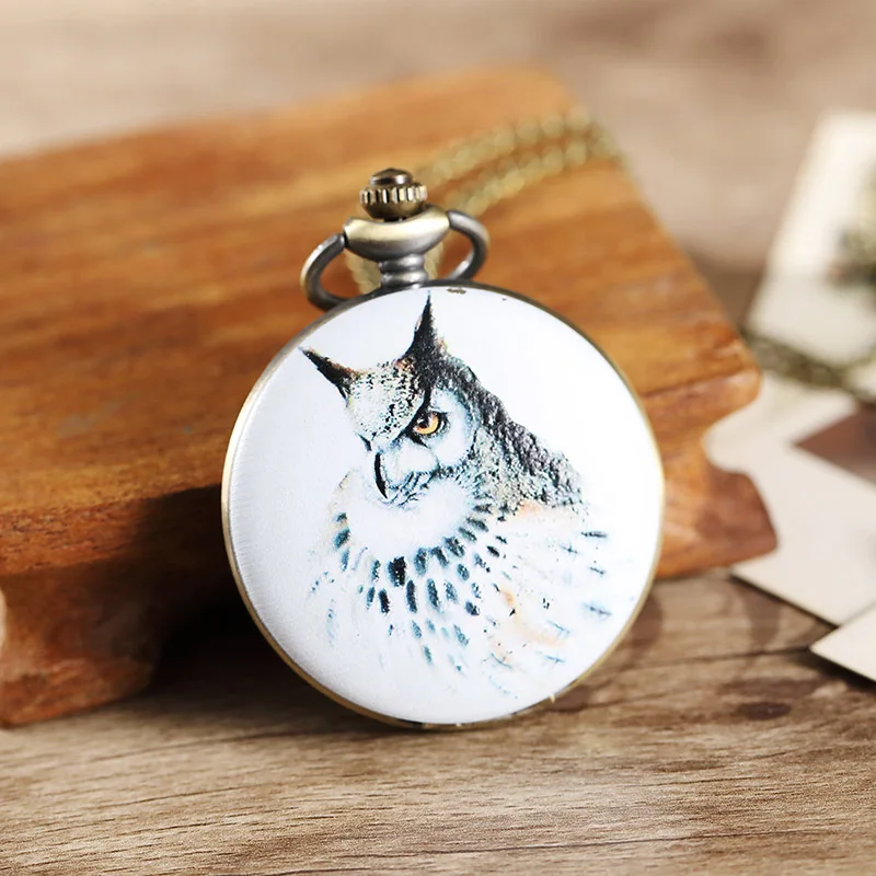 owl 6 9 дизайн карманные часы с совой брелок цепочка ожерелье кулон для мужчин s флип чехол часы для мужчин женщин леди reloj de bolsillo hombre - Цвет: owl 6