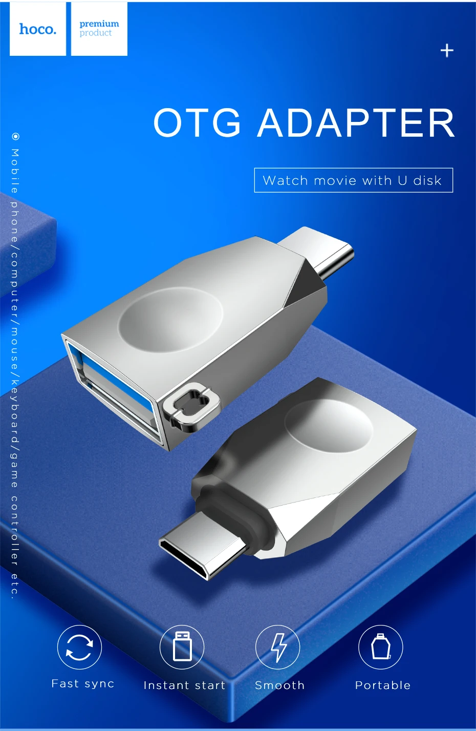 HOCO Micro usb type C OTG адаптер USBC type-c OTG конвертер для Xiaomi mix2s 8 mix3 One Plus 6t 6 huawei mate 20 Pro USB адаптер