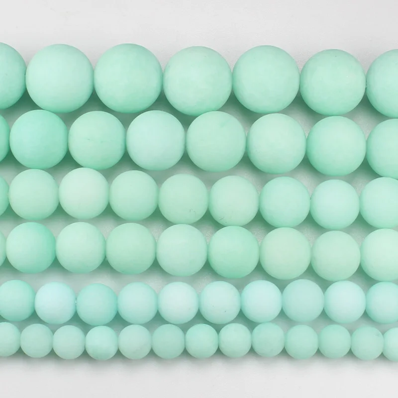 

Natural Frost Blue Amazonite 6-14mm Round Beads 15inch ,Wholesale For DIY Jewellery Free Shipping !