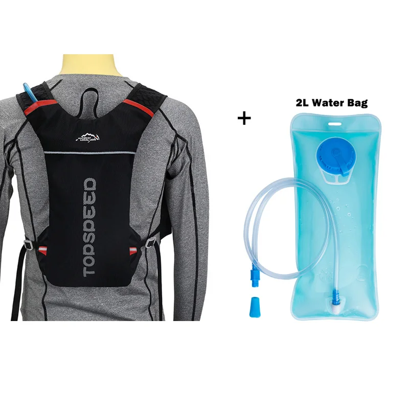 Black with water bag Сумка для бега, велосипедный рюкзак, велосипедная Сумка для бега, рюкзак, гидратация, мужские спортивные сумки, светильник, водонепроницаемый, для езды на велосипеде, рюкзак - Цвет: Black with water bag