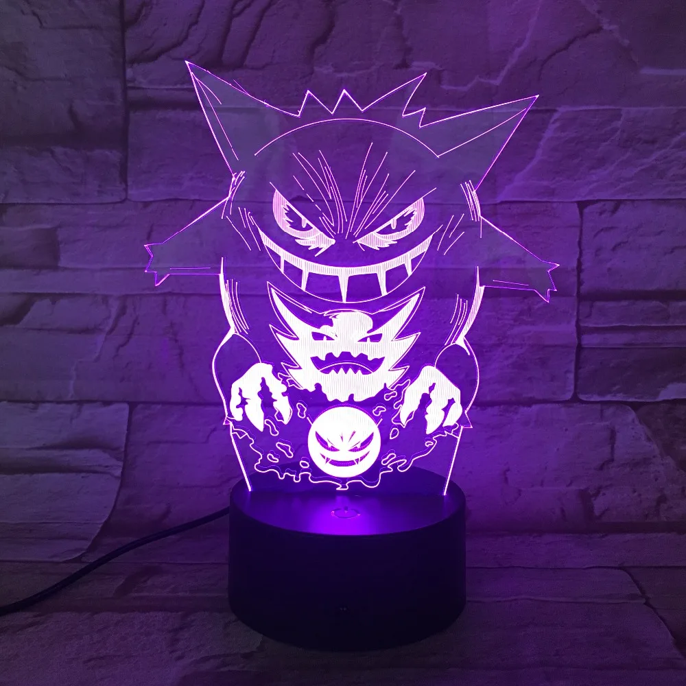 

GX-815 Cartoon 7 Color Change 3D Colorful Night Light Acrylic Visual Illusion Lamp USB 3AA Battery LED Lamp Decor Light Kid Gift