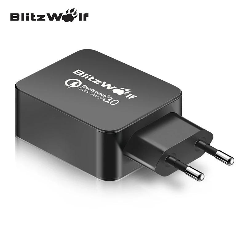 BlitzWolf QC3.0 USB Charger EU Mobile Phone Adapter Wall Travel With Cable For Xiaomi Samsung iPhone зарядное устройство