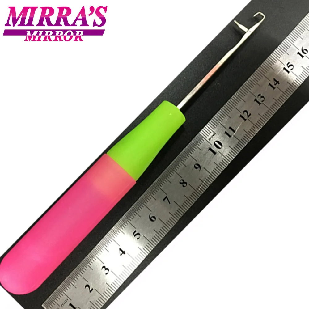 Mirra's Mirror зеркало 10 шт. дреды парик делая инструменты Розовый и лимон цветная игла Threader крючком Крючки для крупное плетение волос