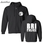 Толстовка с капюшоном французская спецназ Элитная полиция спецназа единица GIGN Raid BRI Толстовка Мужская Черная флисовая толстовка на молнии в стиле Харадзюку