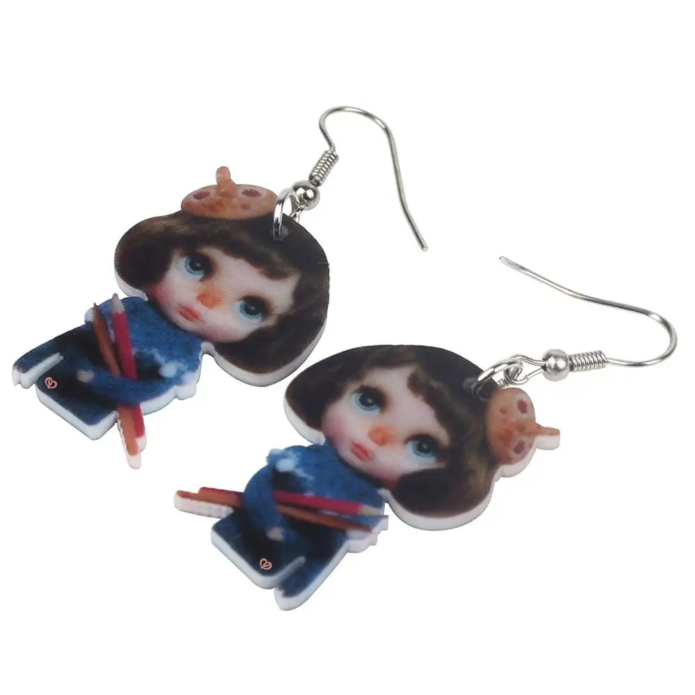 Bonsny акриловые серьги Kawaii в японском стиле для девочек большие длинные висячие