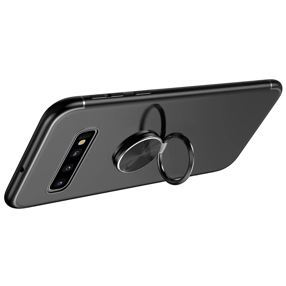 Eqvvol подставка с магнитным кольцом чехол для samsung Galaxy S9 S10 PLus S10e полный TPU Мягкий