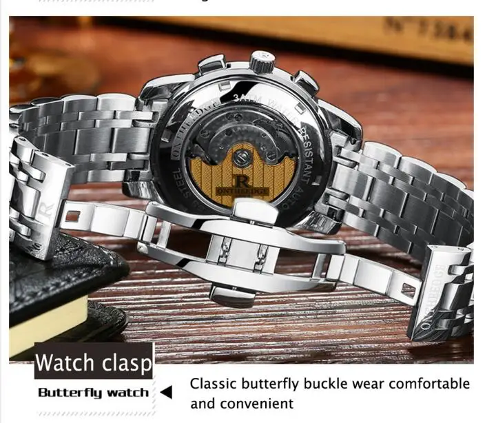 

2017 Men's Watches Top Brand Luxury Moon phase Mechanical Fashion Casual Sport Watch Wristwatch Men's Automatic Wrist Watch