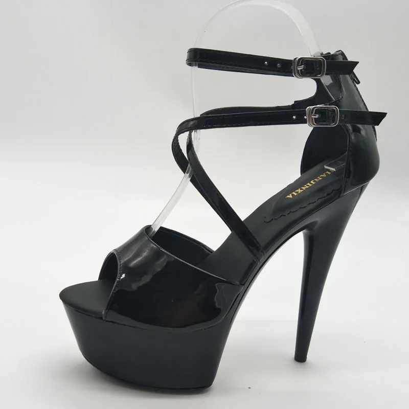 LAIJIANJINXIA Sexy Ankle Strap 15CM Super High Heel Platforms Pole Dance / Performance Star Model Shoes | Обувь
