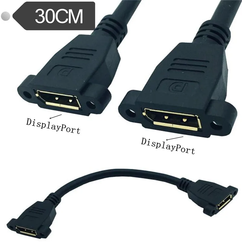 DisplayPort розетка Панельное крепление к розетке Женский Удлинительный кабель DP