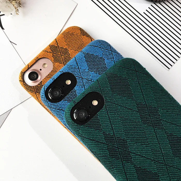 Eqvvol British Style Lattice Cloth Phone Case For iPhone 7 Plus Luxury Grid Patterned Cases 6 6s Cover | Мобильные телефоны и