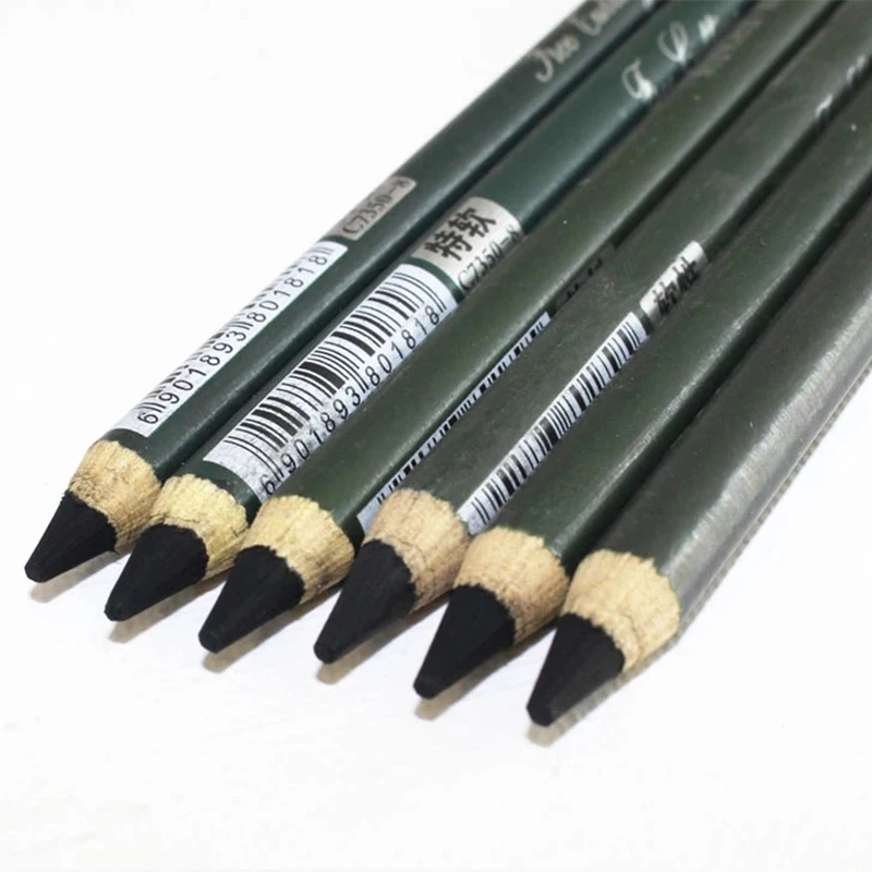 Maries Charcoal Pencil 12pencils/lot Super Soft/Soft/Neutral Paper Holder For Sketch Art Supply Good Quality | Канцтовары для офиса