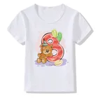 Детская забавная футболка; Повседневные детские летние топы; Футболка с принтом цифр; Одежда для мальчиков; майка для девочки CT-1997