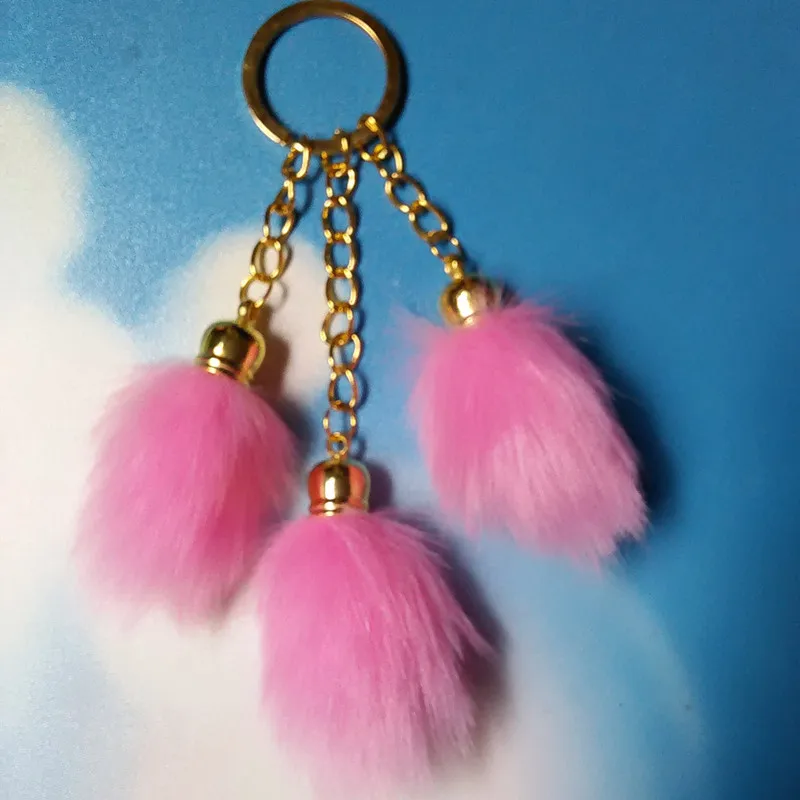 12 видов цветов из искусственного лисьего меха KeyChainsCylindrical дизайн в виде хвоста