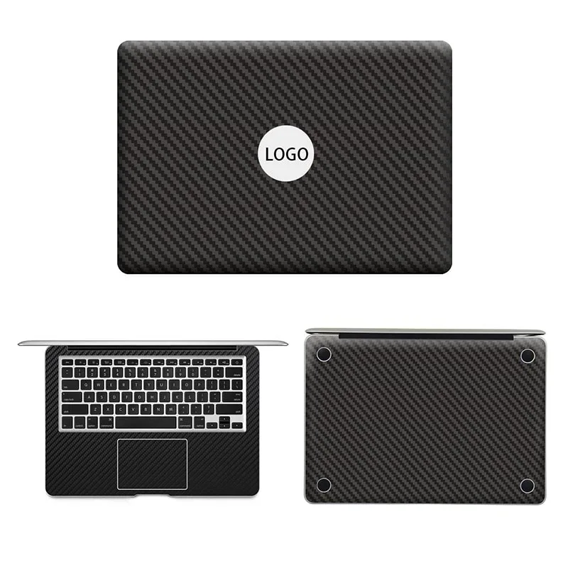 Черная наклейка для ноутбука из углеродного волокна, наклейка на MacBook Pro Air retina 11 12 13 15 дюймов hp Mac Book, полное покрытие для ноутбука