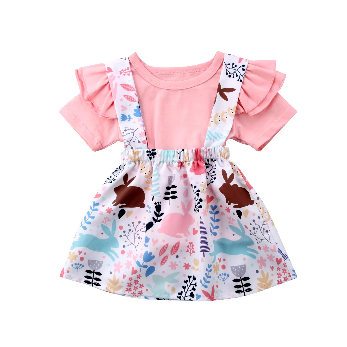 

Casual Tops+Tutu Sundress Princess Outfits Baby Girl Animal&Flower Skirt Clothes Size 1-4T