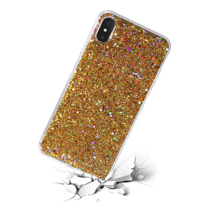 Блестящий силиконовый чехол для iPhone 6 s 6 s 7 8 iPhone XS MAX XR X 10 5 5SE 6 Plus 7 Plus 8 Plus 360 задняя крышка для сотового телефона