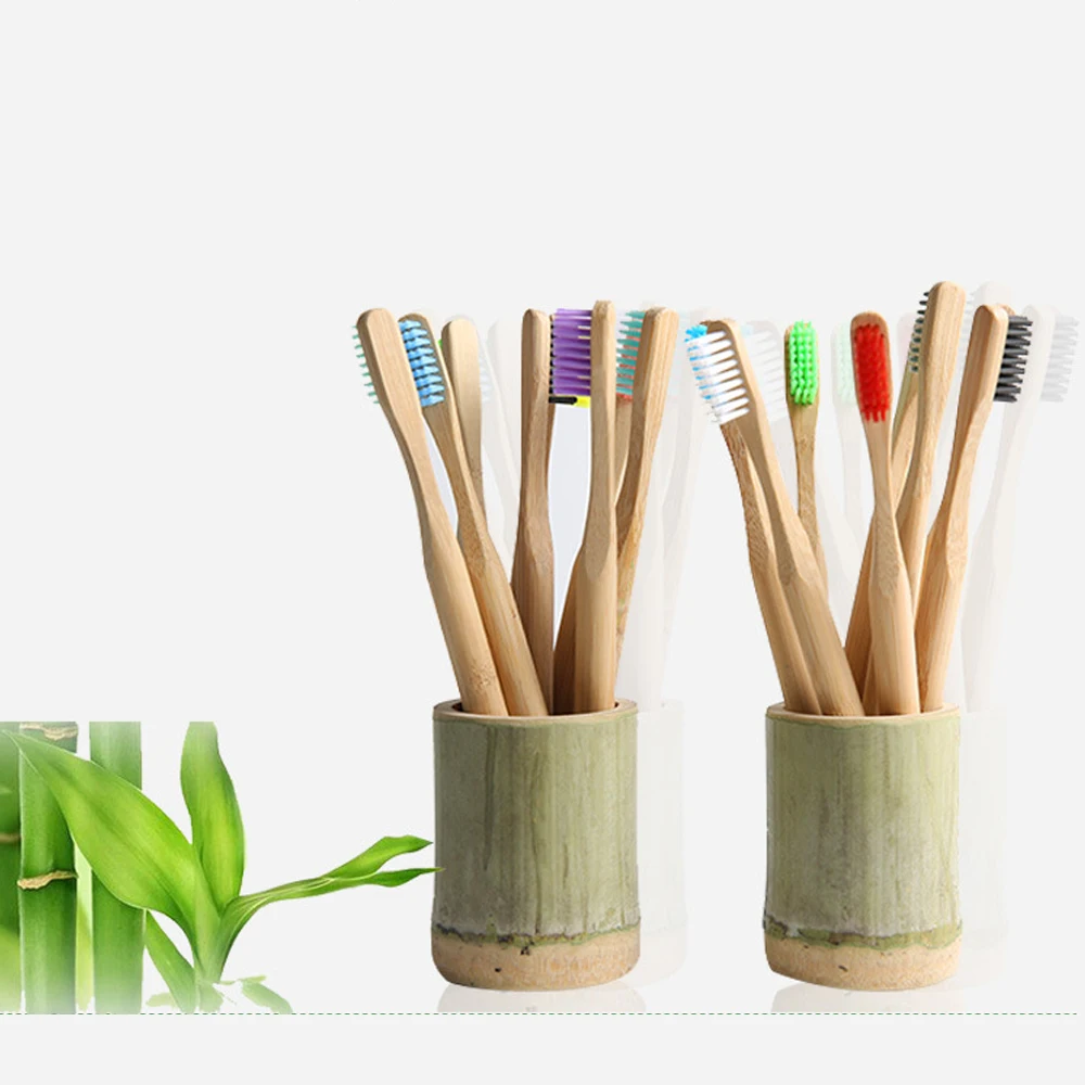 4 шт бамбуковая Зубная Щетка Оптом натуральная низкоуглеродная Экологичная