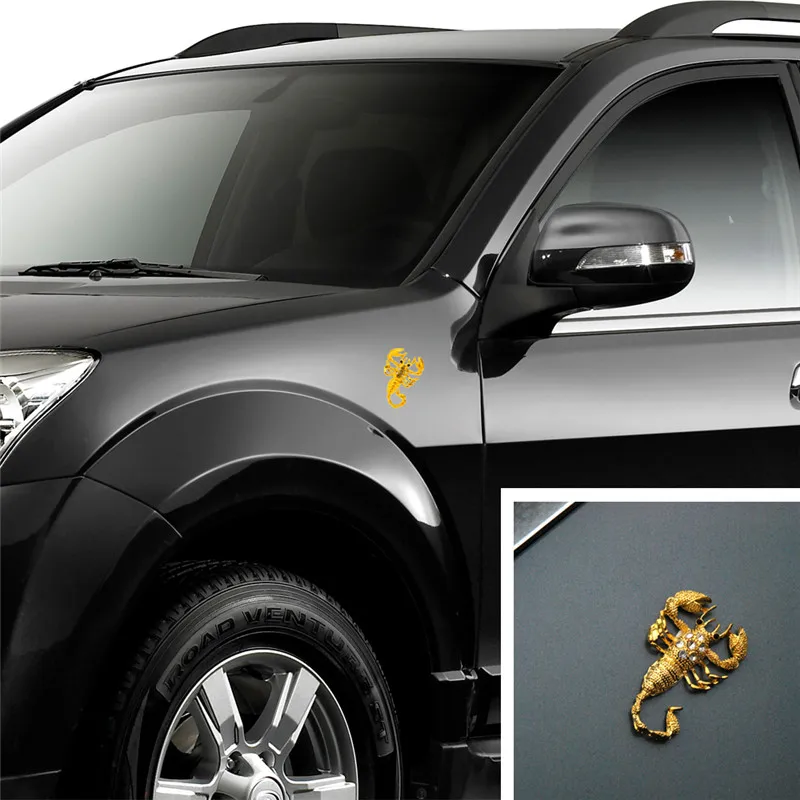 3D автомобильные наклейки в форме скорпиона Эмблемы Металлическая Наклейка