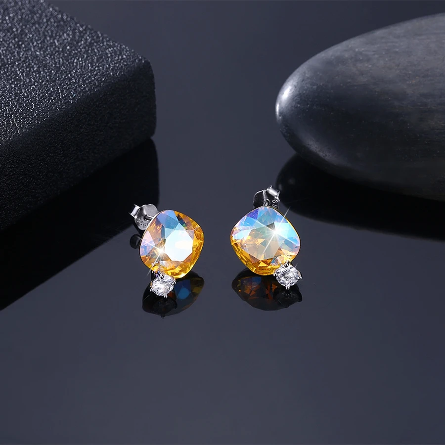 Серьги из стерлингового серебра Swarovski с кристаллами MALANDA новые модные круглые