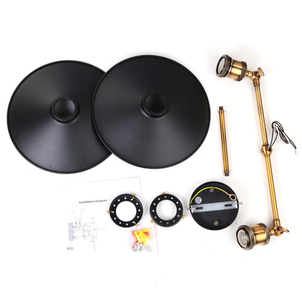 Fuloon Промышленные Эдисон Ретро Двойной Головкой Настенный Светильник Возрасте