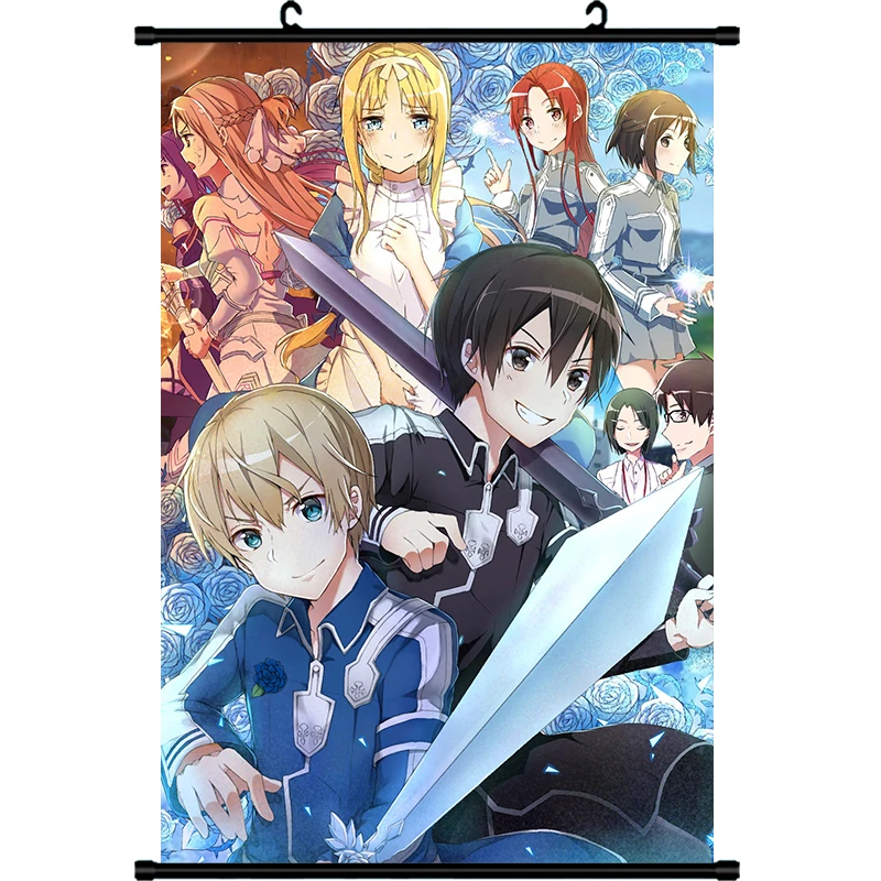 

Japanese Anime Sword Art Online Alicization printed Wall Scroll Poster canvas wall scroll painting cuadros decoracion salon