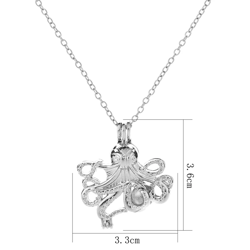night glow ball Octopus Pearl Cage necklace pendant accessories essential oils diffuser locket for Oyster Women | Украшения и