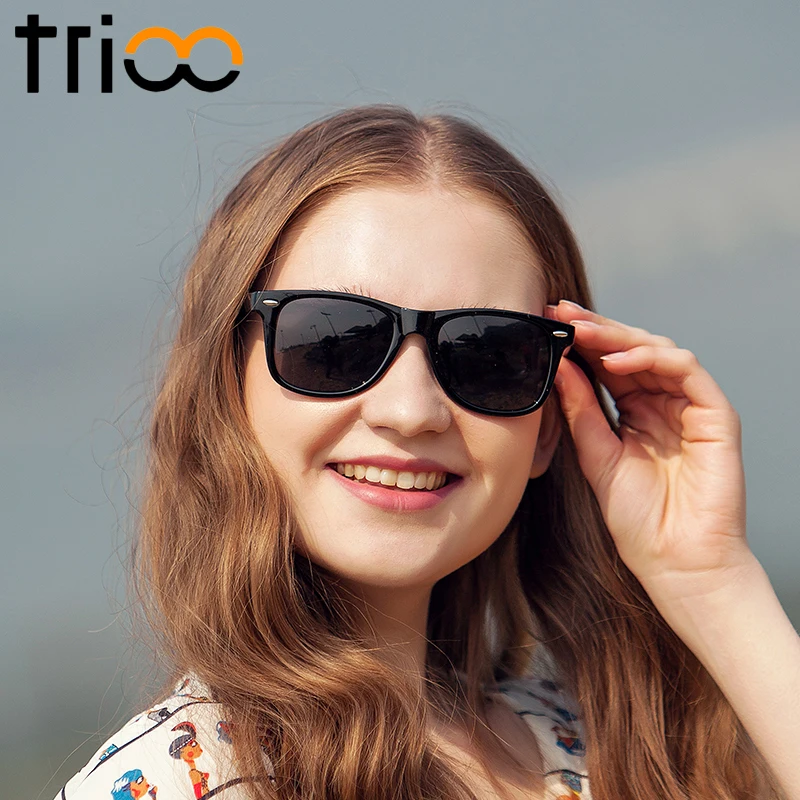 TRIOO черные поляризованные привод солнцезащитные очки Для женщин мужчин героев