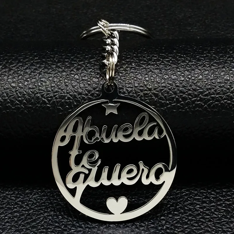 Модные te quiero abuela нержавеющая сталь кольцо для ключей женщин Серебряный Цвет