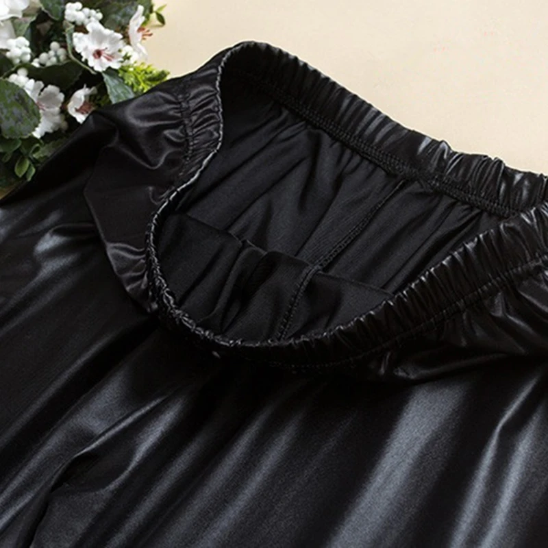 

Two pants Women High Elastic Thin Faux Leather Leggings Large Size S-5XL Imitation Leather Pants Skinny Shiny Black Plus Legging