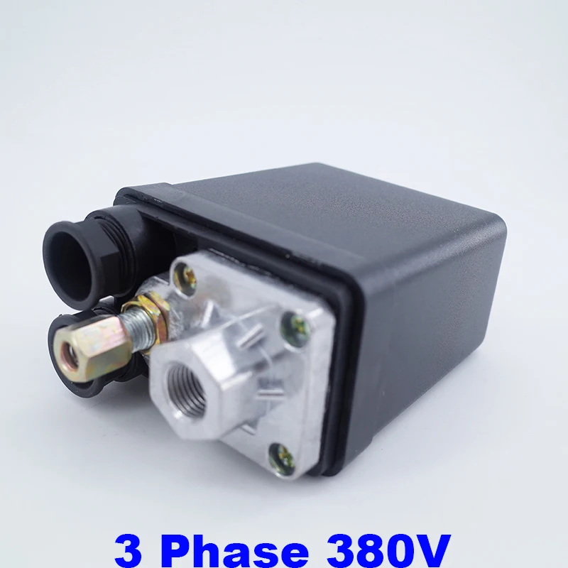 Высокое качество 175psi 10bar 380V 20A 3 фазы 1-портовый переключатель давления для воздушного компрессора Управление клапан 6-8bar