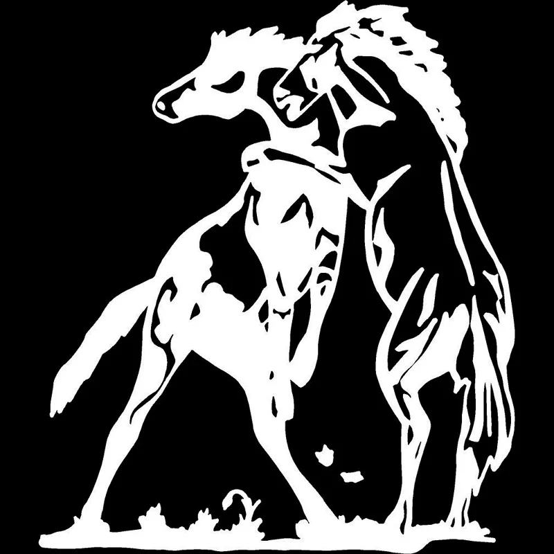 

13.1cm*15.2cm Horses Running Vinyl Car Stickers Fashion Car Styling Decals Black/Silver S6-2767