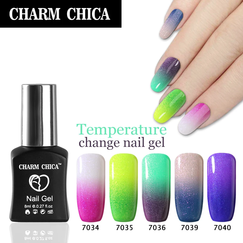 Шарм CHICA 8 мл темпера изменить цвет УФ гель лак для ногтей замочить от розового