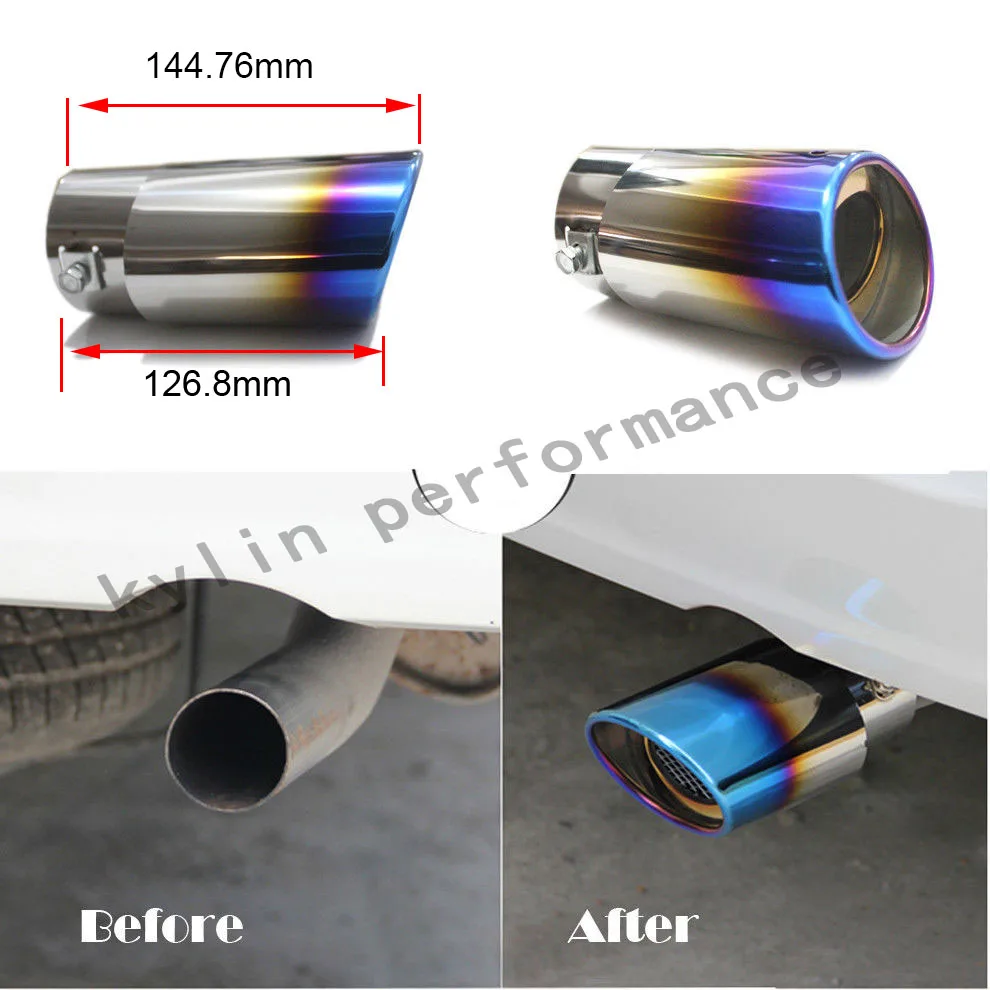 Новый автомобильный глушитель из нержавеющей стали с хромированной отделкой