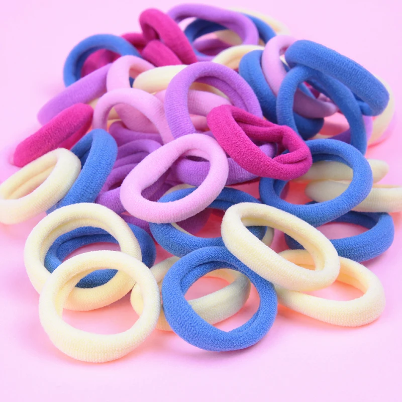 50/100pcs 2/3cm Colorful Girls Elastic Hair Bands Holder Tie Wholesale Rubber Band Kids Hair Accessories Hair Bands for Girls