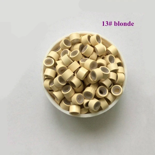 

FREE SHIPPING 500pcs/lot 4.5*2.5*3 mm Aluminium Silicone Lined Micro Rings/Links/Beads for Feather Human Hair Extensions