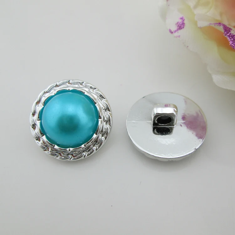 20 шт. модные бирюзовые жемчужные пластиковые пуговицы резиновые хвостовик для