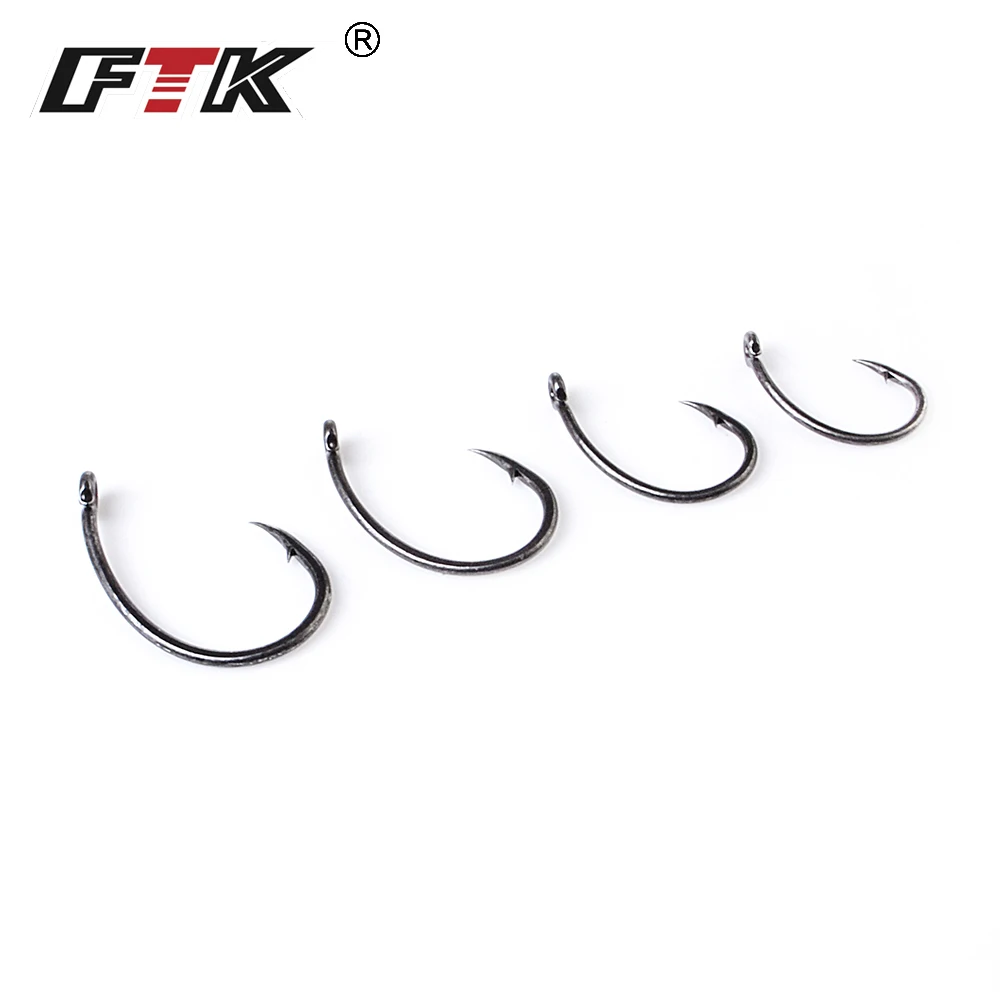 FTK Barbed Hook Size2#/6Pcs Size 4#/7Pcs Size6#/6Pcs Size8#/9Pcs Super Needle Point and hook eye Carp Hooks Fishing Tackle | Спорт и