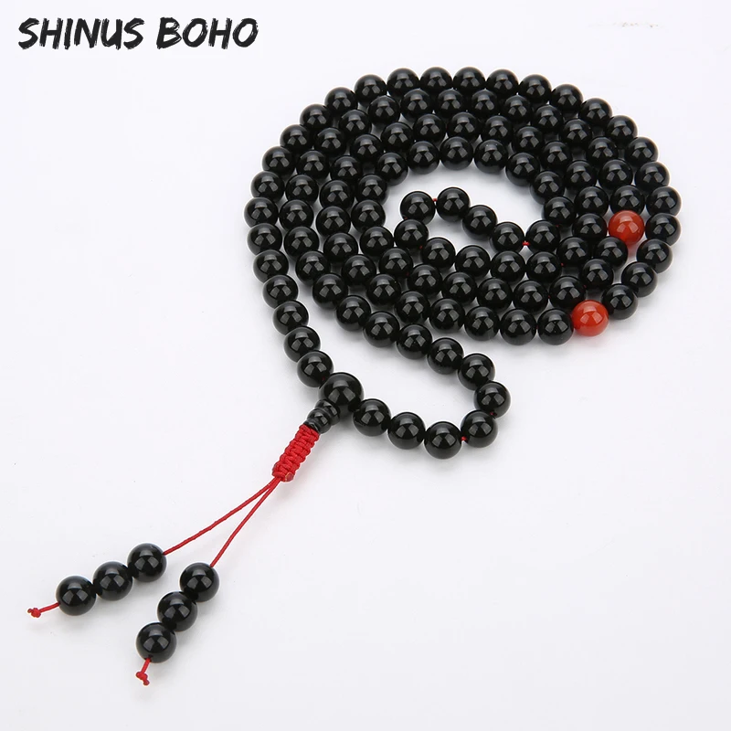 Индийские украшения SHINUSBOHO для мужчин и женщин ожерелье из черного оникса с