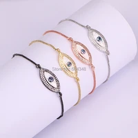 10pcs zyz176 1432 fashion eye shell connector charm bracelet for women micro pave cz zirconia chain bracelet fashion jewelry