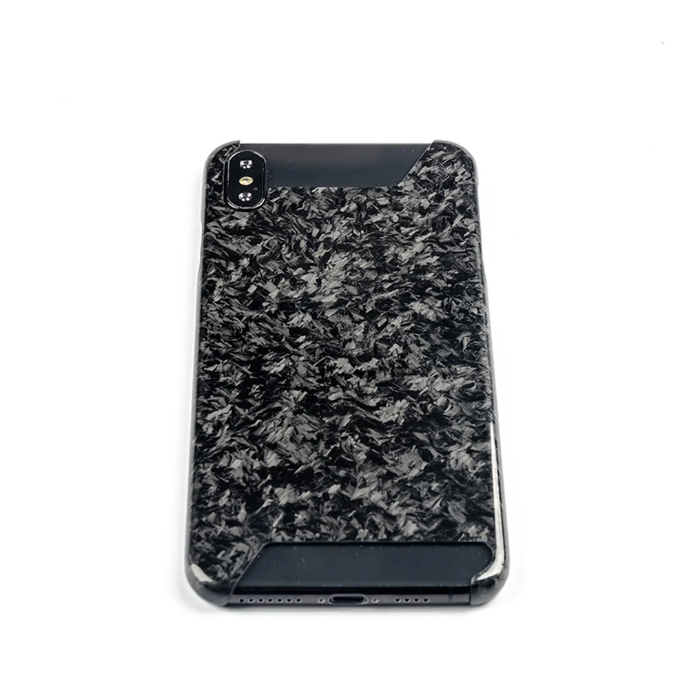 Черный Для iPhone XS Max чехол Роскошные Тонкий настоящее кованый углерод волокна Броня защиты чехол для iPhone X XS XR задняя крышка - Цвет: Черный