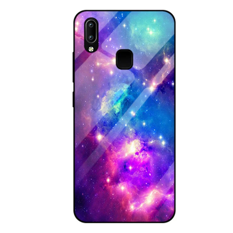 Чехол для vivo X21i с изображением звездного неба закаленное стекло + тонкий Твердый