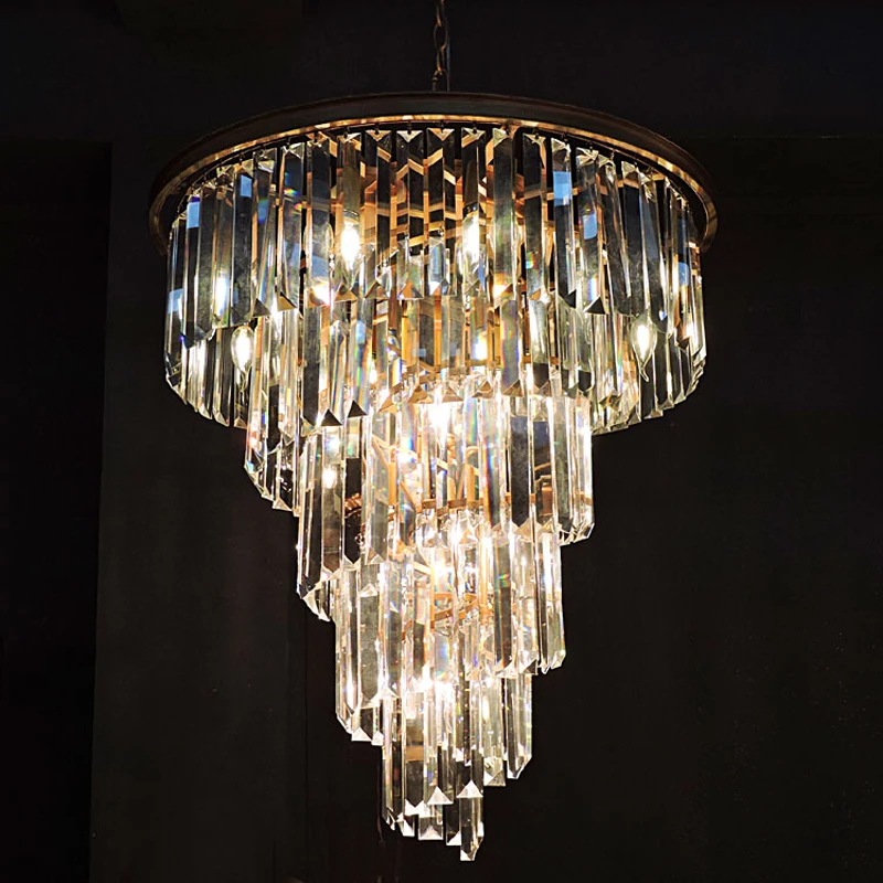 Американский стиль ретро спиральная светодиодная хрустальная люстра простая