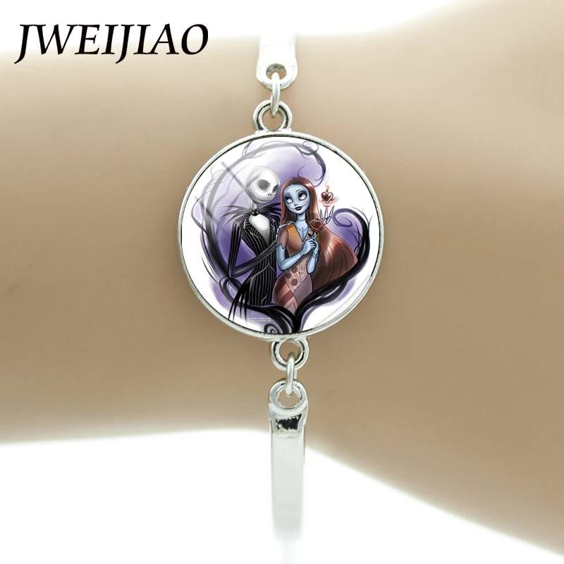 JWEIJIAO Кошмар перед Рождеством Джек Скеллингтон Салли Шарм-браслет Хэллоуин