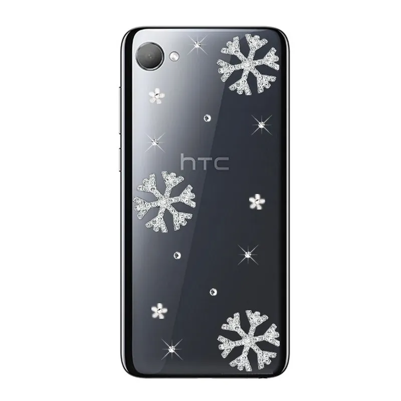 Красивый розовый кристально прозрачный чехол с бриллиантами для HTC Desire 12 Plus 12s U11