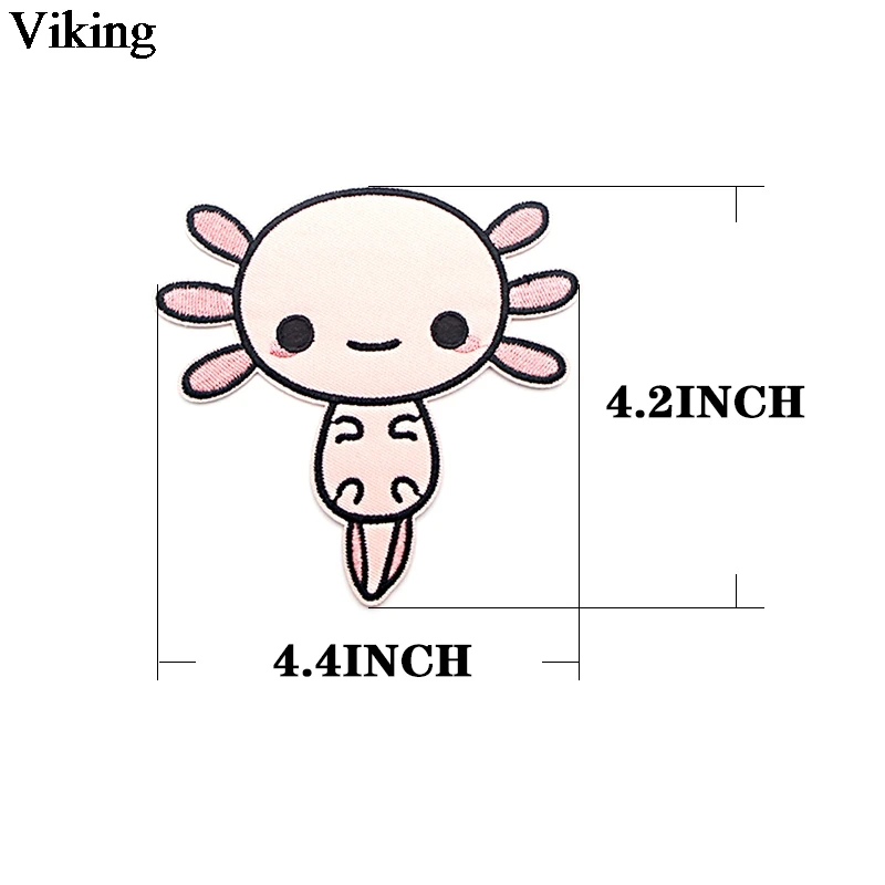 Axolotl нашивки мультфильм Шить на аппликация вышивка милый Утюг одежду &quotсделай