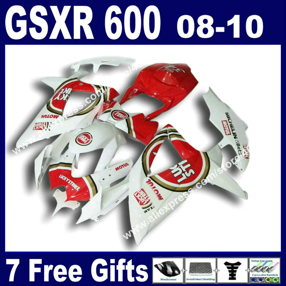  Высококачественные обтекатели для SUZUKI 2008 2009 2010 GSXR 600 750 K8 красный как огненный