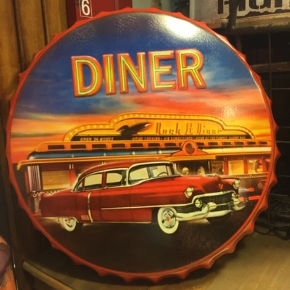 DINER большая крышка для пива жестяная табличка с логотипом винтажная