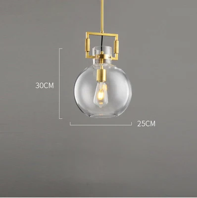 Gold Led e27 Американский медный стеклянный золотой люстра освещение Lamparas De Techo подвесной светильник Lampen для столовой - Цвет абажура: Gold