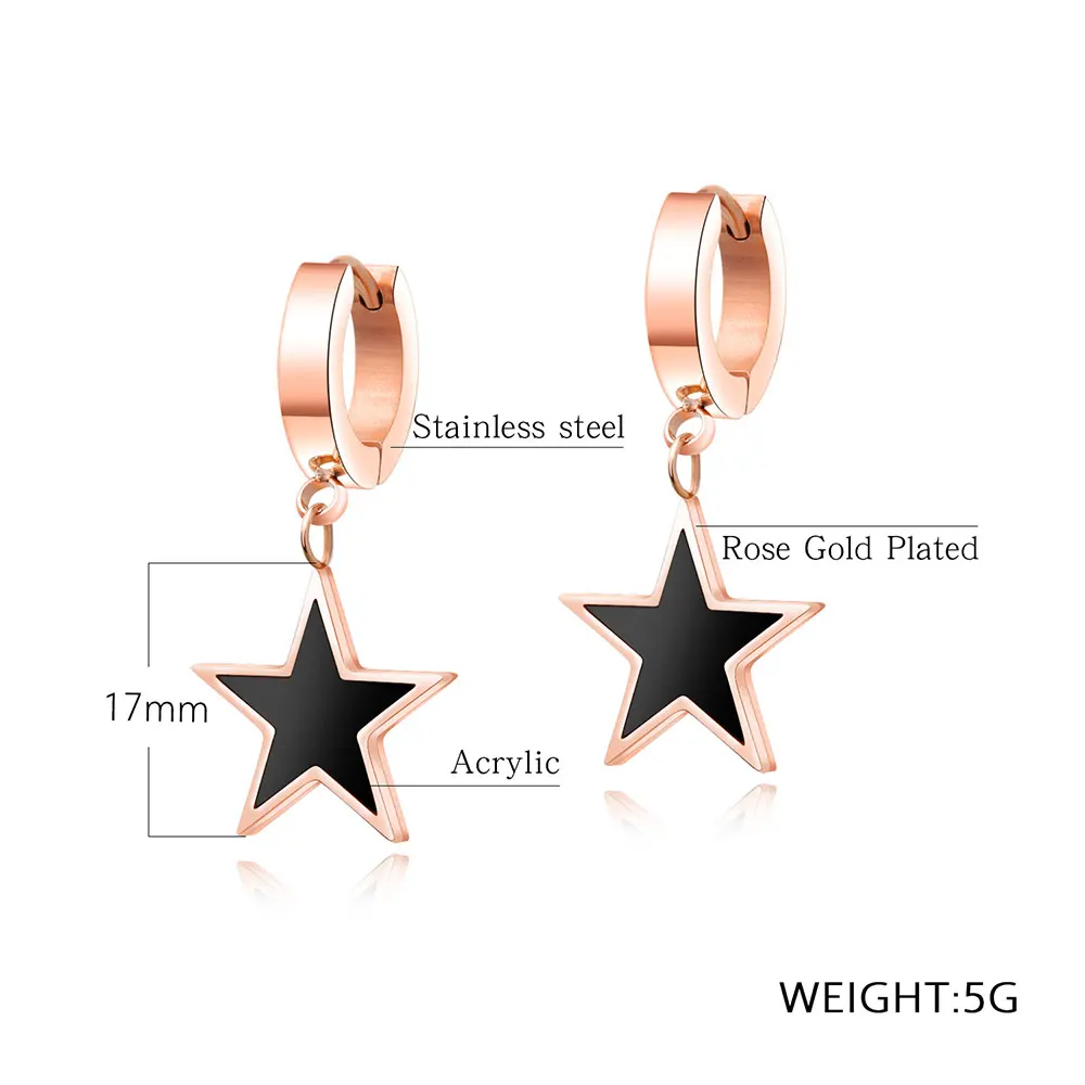 Женские черные серьги ZooMango Boucle D'oreille Femme пентаграмма для женщин серьги-кольца